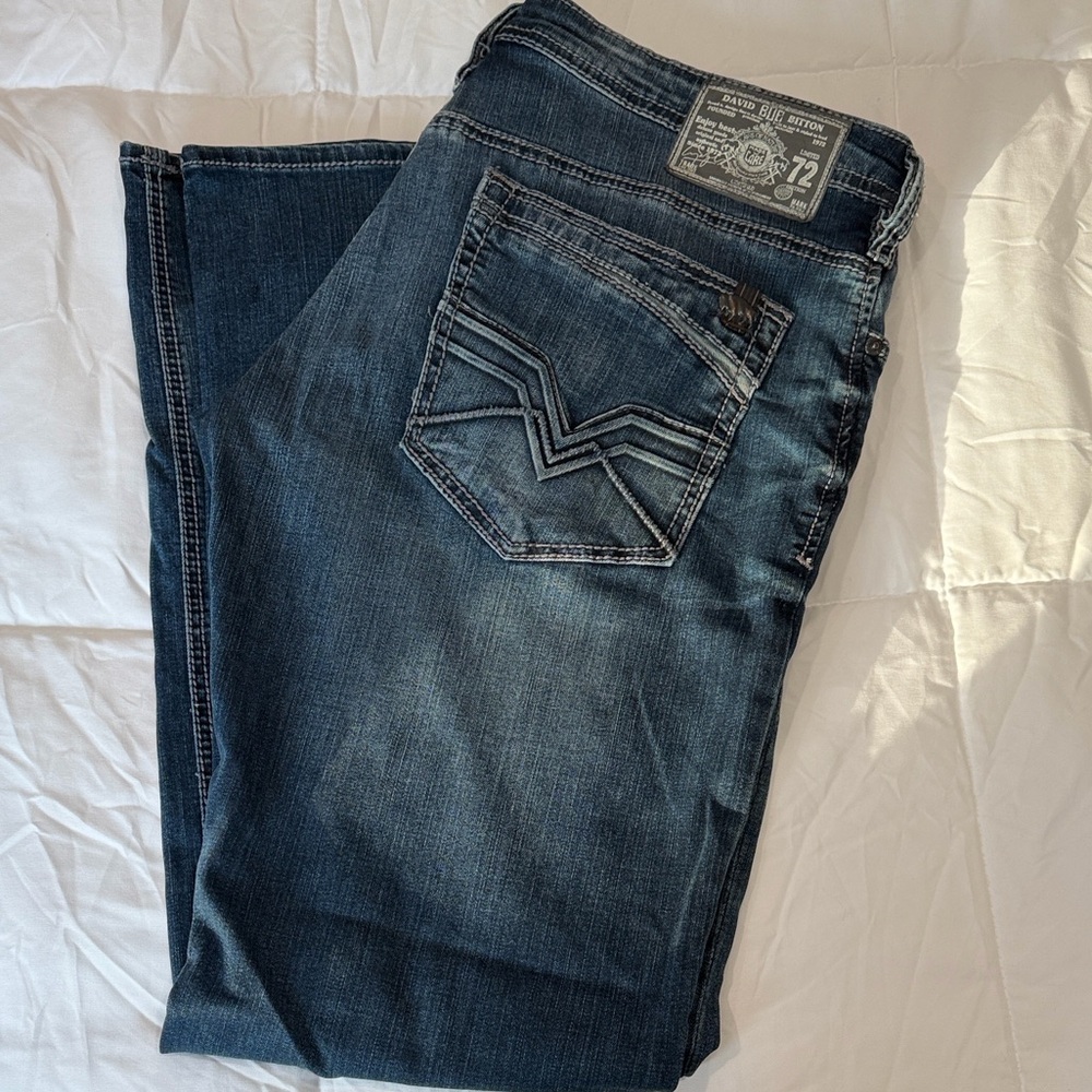 Buffalo David Bitton Men's Lucas-X ST Straight Leg Jeans - Medium Blue - Picture 3 of 5